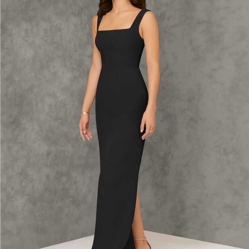 Azazie Black Maxi Dress - Picture 3 of 4